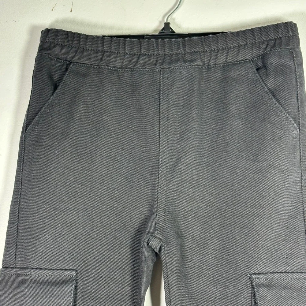 Kids Black Twill Cargo dance hip hop Jogger Pants Size 120 Elastic Waist Utility